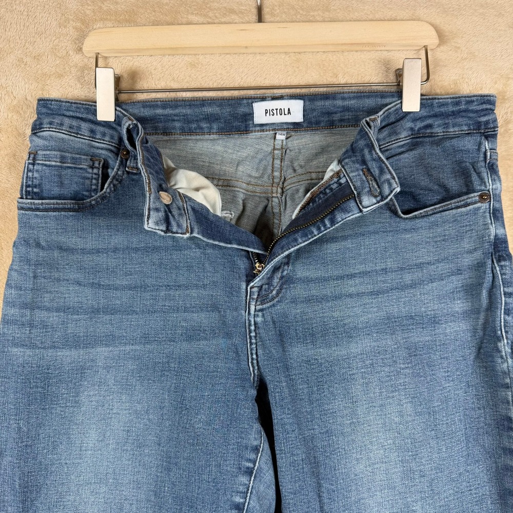 PISTOLA Women's Blue Denim High Rise Skinny Jeans Size 14W - Picture 3 of 10
